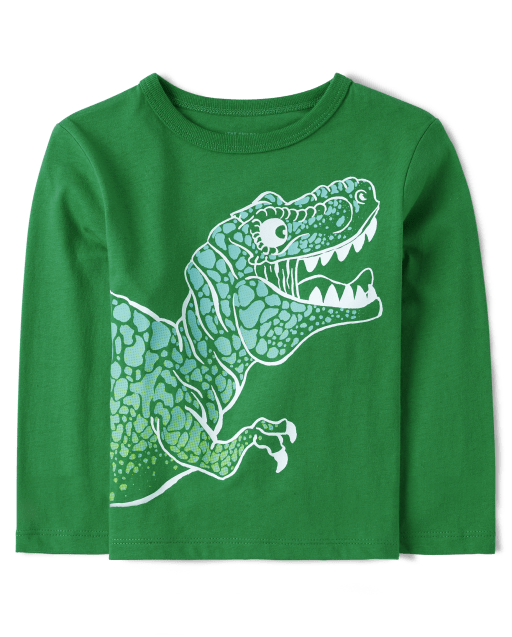 Babyhug Half Sleeves Tee With Shorts Dino & Stripes Print- Blue
