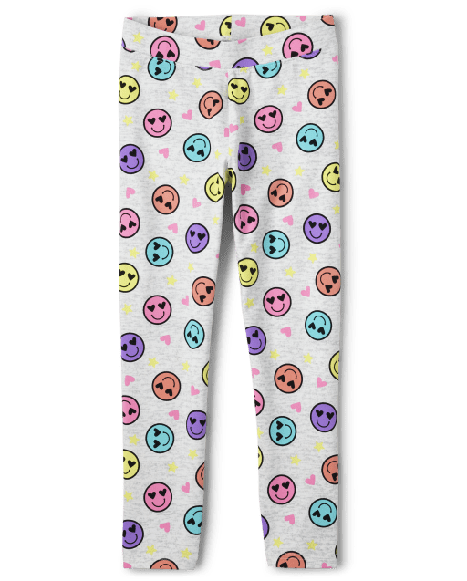  The Children's Place Paquete de 4 leggings para niña, Eight  Danielle Rainbow Dye_Simply White, Gema Púrpura, Humo H/T