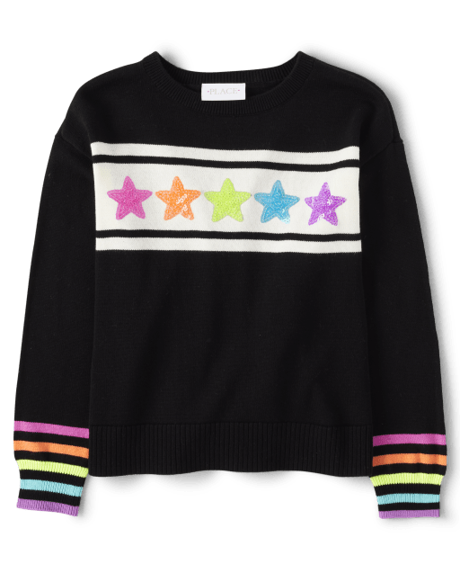 Girls Long Sleeve Sequin Rainbow Star Sweater The Children s