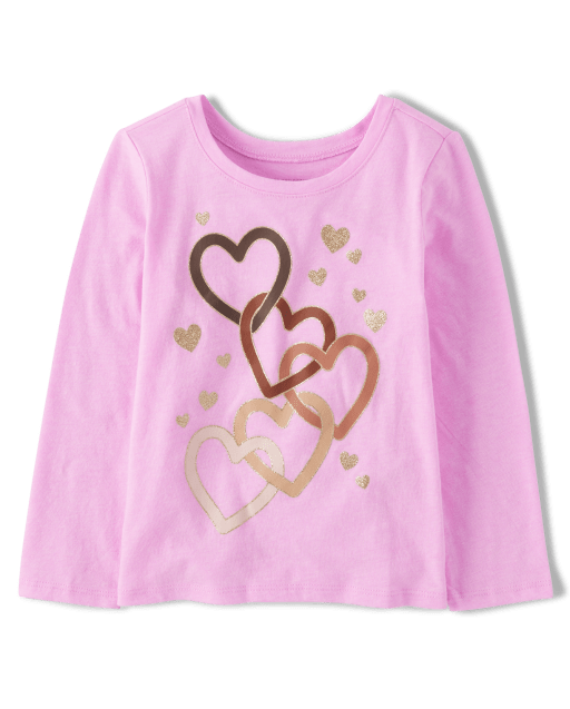 Baby And Toddler Girls Long Sleeve Heart Graphic Tee The Children's