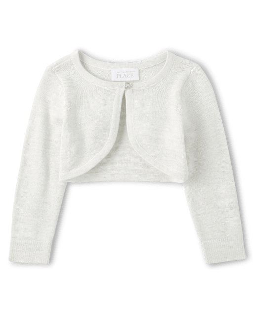 Toddler Girls Long Sleeve Metallic Cropped Cardigan SIMPLYWHT The Children s Place CA