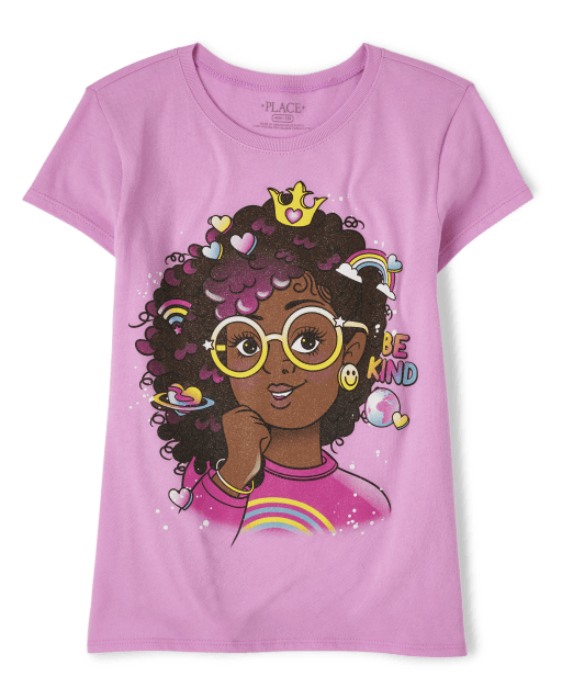 Girls Short Sleeve Girl Graphic Tee The Children's Place PINK QUARTZ