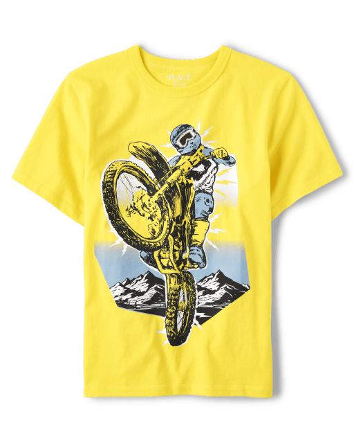 JSF JESSE PHOTO TEE/XLサイズ Boys Short Sleeve Biker Graphic Tee - YELLOW | The