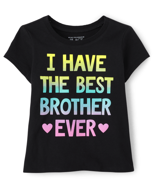 Baby And Toddler Girls Short Sleeve Best Brother Graphic Tee The