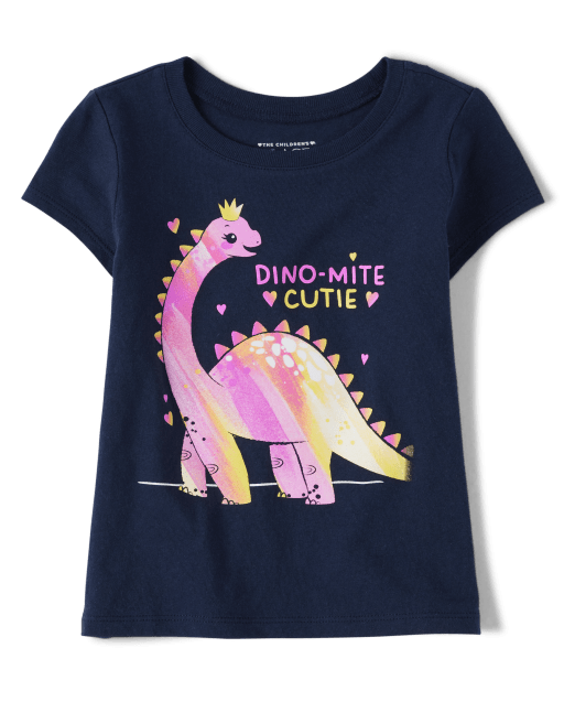 Baby And Toddler Girls Short Sleeve Dino Graphic Tee | The Children's ...