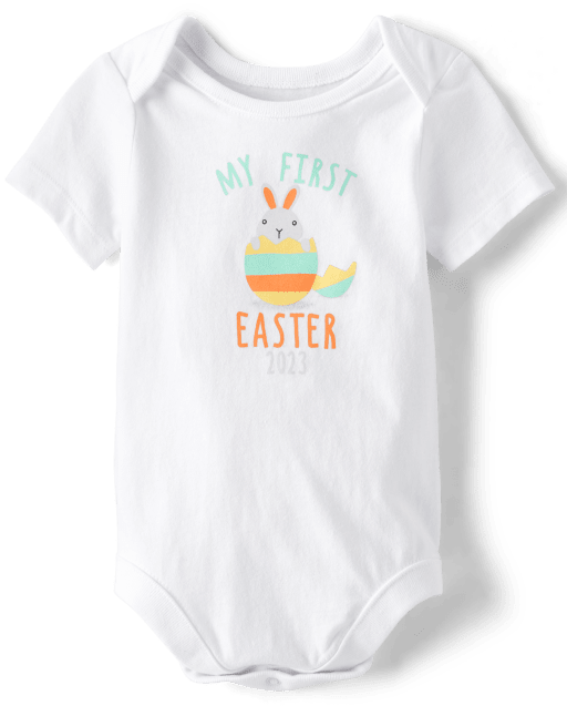 Unisex Baby First Easter Short Sleeve Graphic Bodysuit The