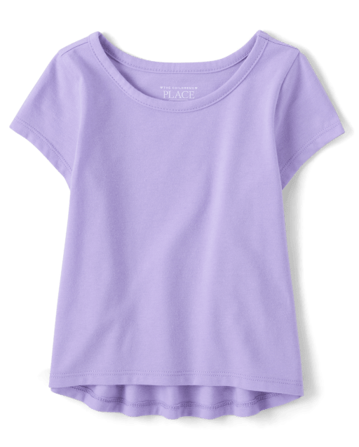 Toddler Girls Short Sleeve High Low Basic Layering Tee PETAL PURPLE The Children s Place CA