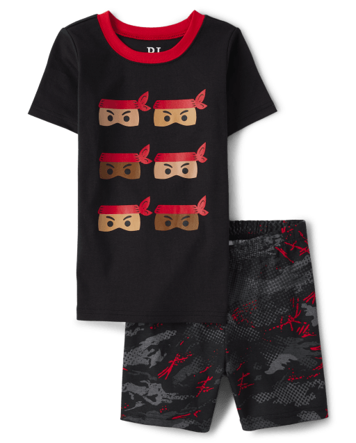 Boys Short Sleeve Ninja Snug Fit Cotton Pajamas BLACK The Children s Place