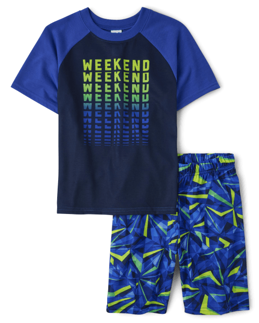 Boys Short Raglan Sleeve Weekend Pajamas | The Children's Place - TIDAL