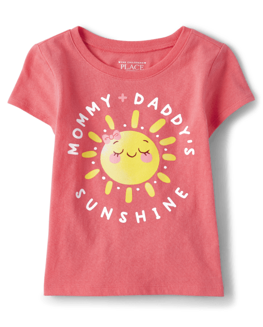 Baby And Toddler Girls Short Sleeve Sunshine Graphic Tee