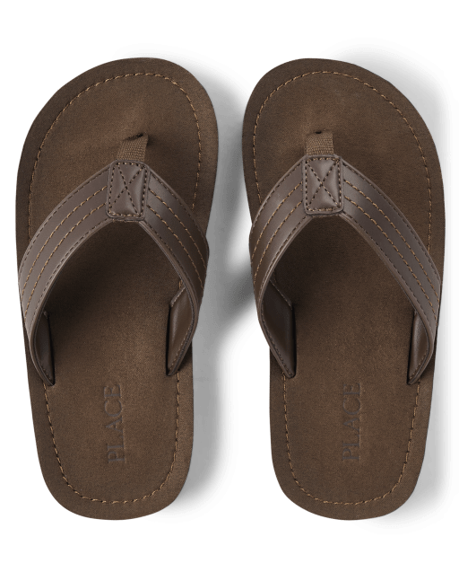 Boys tan flip flops on sale