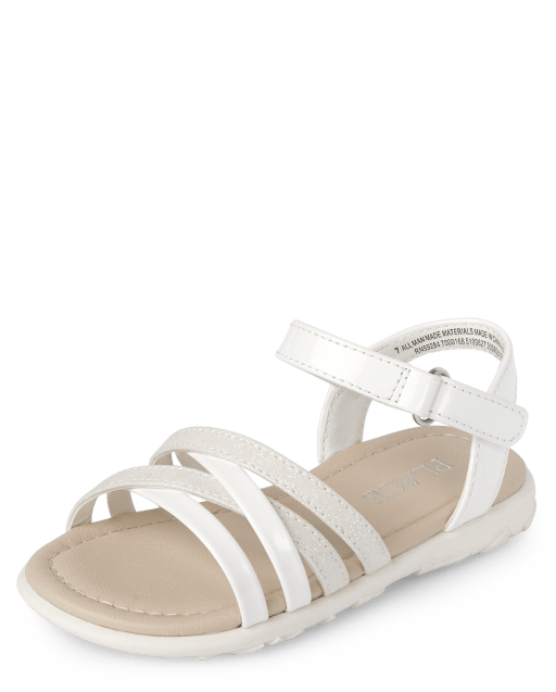 White toddler top flip flops