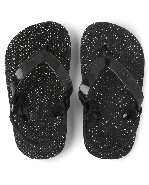 Black toddler flip flops top
