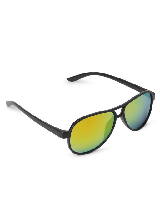 Buy zeroUV Large Full Metal Color Mirror Teardrop Flat Lens Aviator  Sunglasses, Silver/Orange Mirror, 60 mm at Amazon.in