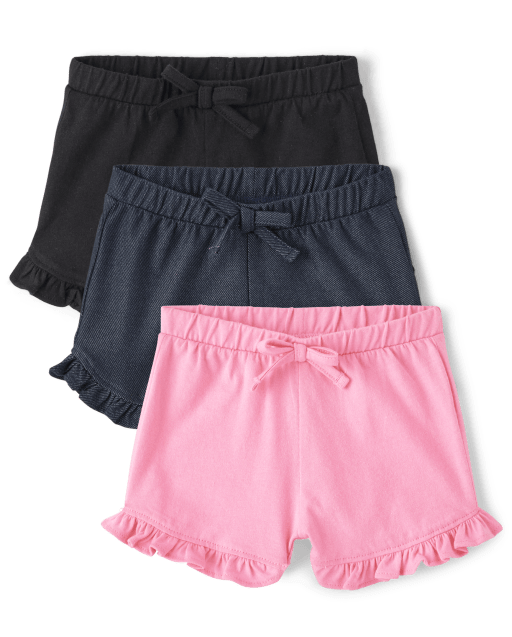 Baby Girls Ruffle Knit Shorts 3-Pack - MULTI | The