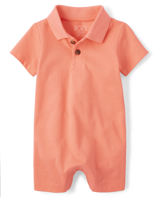 Baby Boys Short Sleeve Polo Romper The Children's Place SUMMER DAWN