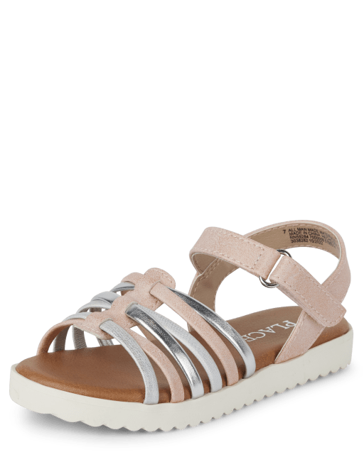 Toddler Girls Metallic Strappy Sandals