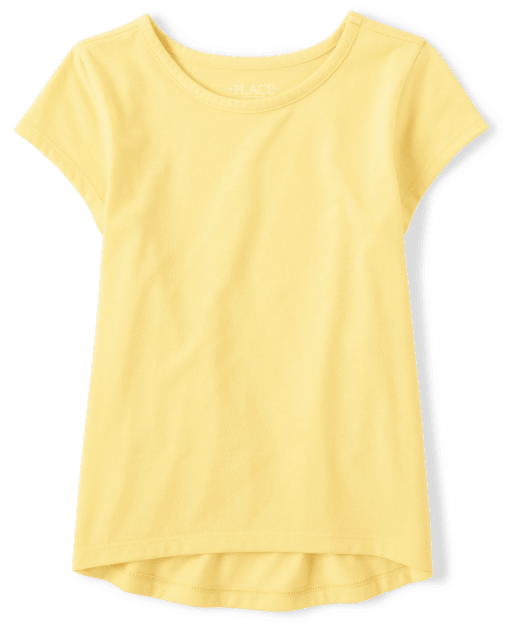 Girls Short Sleeve High Low Basic Layering Tee | The Children's