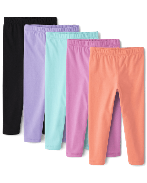 Girls Knit Capri Leggings 5Pack The Children's Place BEACH PLUM