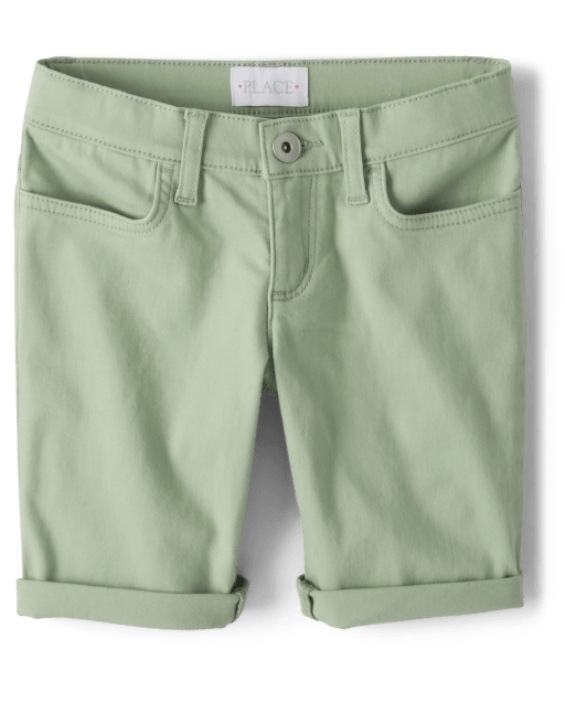 Girls Twill Skimmer Shorts The Children's Place SOFT FERN
