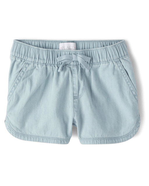 Girls pull outlet on denim shorts