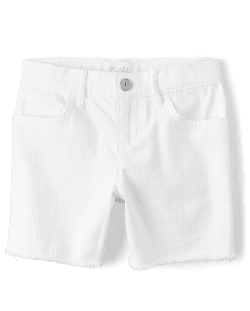 Girls Straight Midi Jean Shorts | The Children's Place - WHITE
