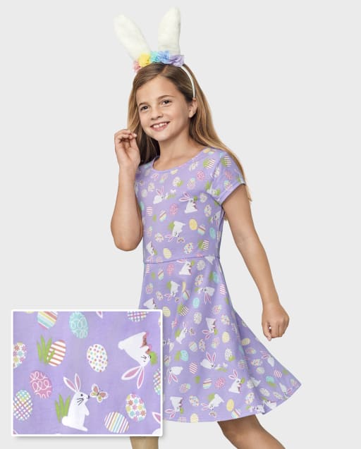  Rnyleeg Cute Skater Dress,Easter Dresses for Girl