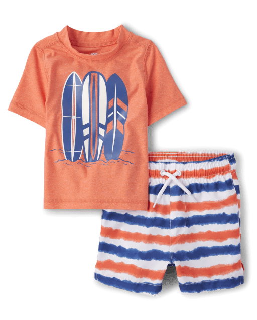 Baby And Toddler Boys Short Sleeve Graphic Swimsuit | The Children's ...