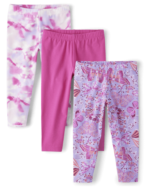 Girls Print Knit Leggings  The Children's Place CA - LITTLE BOW PINK