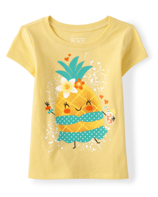 Baby And Toddler Girls Pineapple Graphic Tee