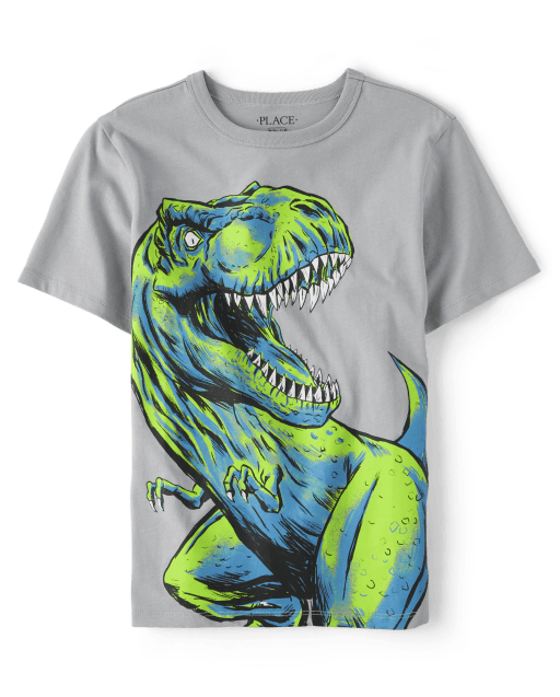 ★MUCENT★ Dino Printing Short Sleeve Tee P00000MC Boys Short Sleeve Dino Graphic Tee - BLUE | The Children's Place