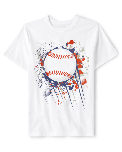 Boys Short Sleeve Baseball Graphic Tee The Children's Place WHITE