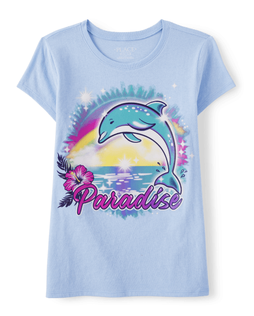Girls dolphin hot sale t shirt