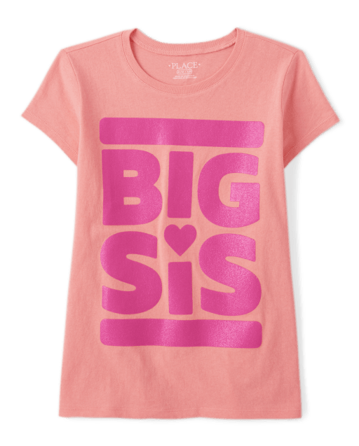 Girls Short Sleeve Big Sis Graphic Tee The Children s Place