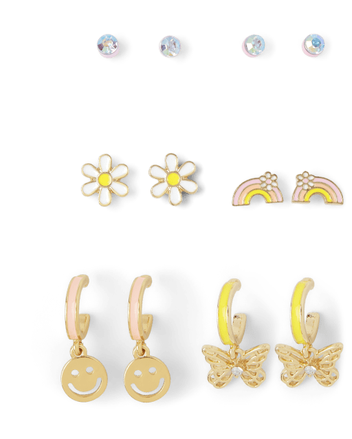 Girls Rainbow Earrings 6Pack The Children's Place MULTI CLR