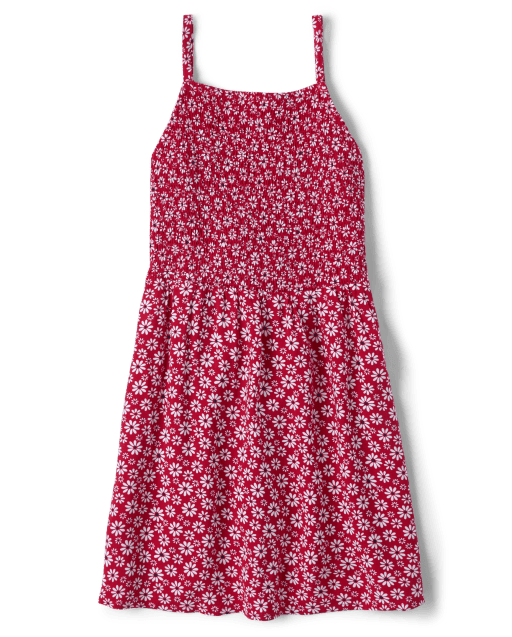 strapless open back dress Summer Arrival Girls Sleeveless Red Heart Print Ruffle Collar Dress   MyKids-USA