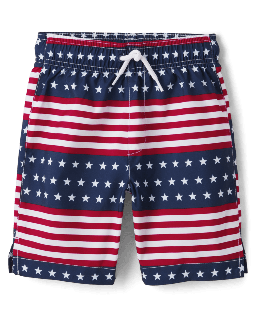 USA Flag Boys Swim Trunks Swim Beach Shorts Baby Kids Swimwear  Board Shorts Beach Essentials Hawaii Vacation,2T : Clothing, Shoes 