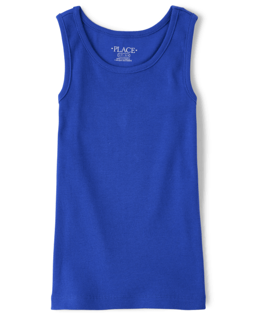 Girls Mix And Match Sleeveless Ribbed Tank Top - BLUE | The