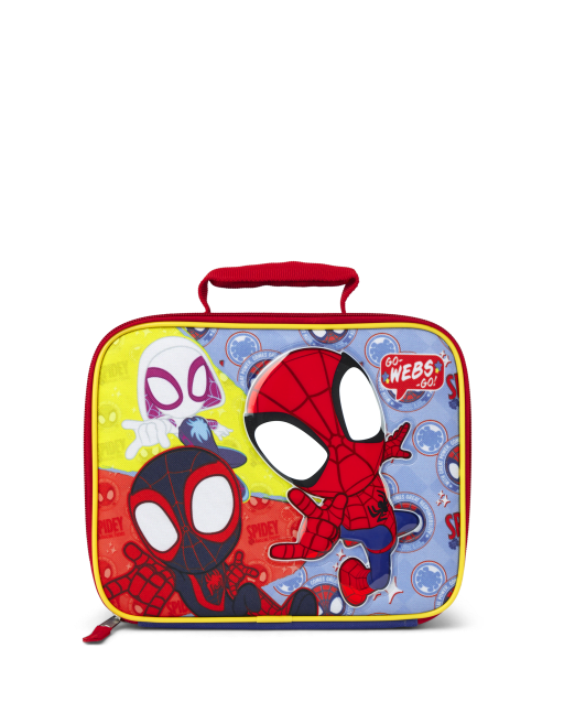 Spiderman Sandwich Lunch Box Multi Compartment Kids Children School  Includes Spiderman Keychain