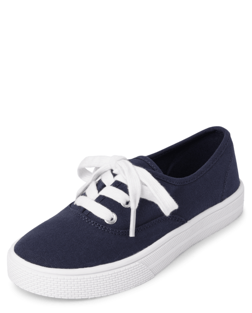 Girls Uniform Canvas Low Top Sneakers | The Children's Place - NAVY