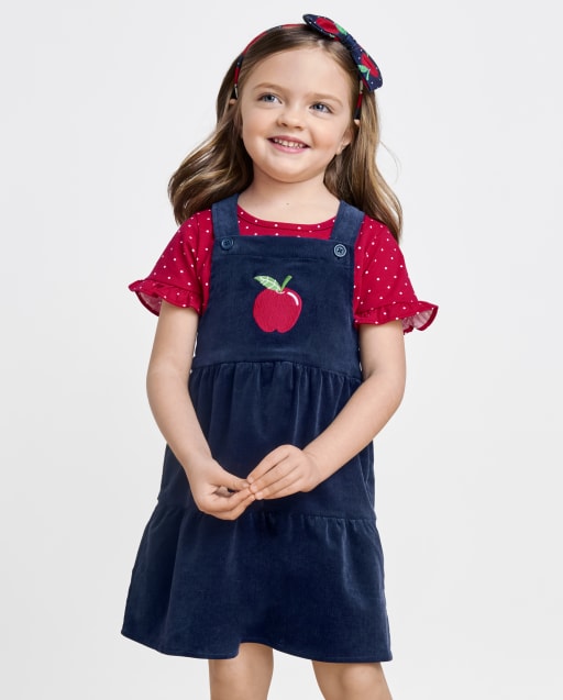 Toddler Girls Sleeveless Corduroy Woven Skirtall And Short