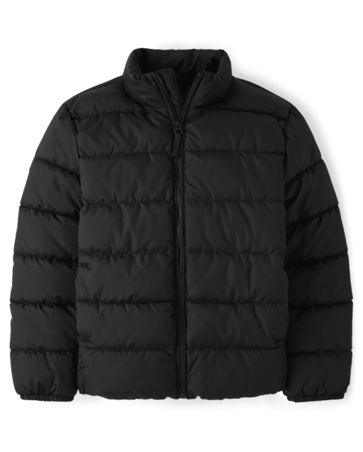 Men's 100% Recycled Puffer Jacket in Dark Grey