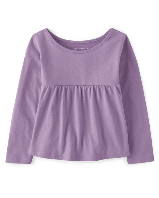 Baby And Toddler Girls Mix And Match Long Sleeve Empire Babydoll Top