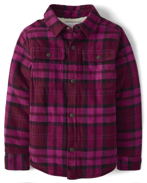 Girls plaid jacket sales