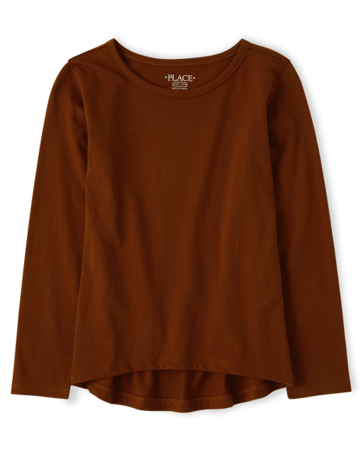 Girls Mix And Match Long Sleeve High Low Basic Layering Tee | The ...