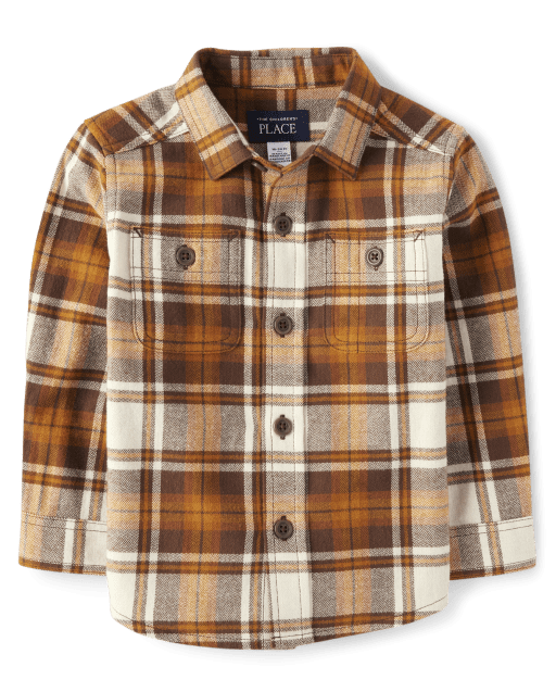 Cromoncent Men's Plaid Flannel Shirt - Casual Button Down In Orange/Black, Small