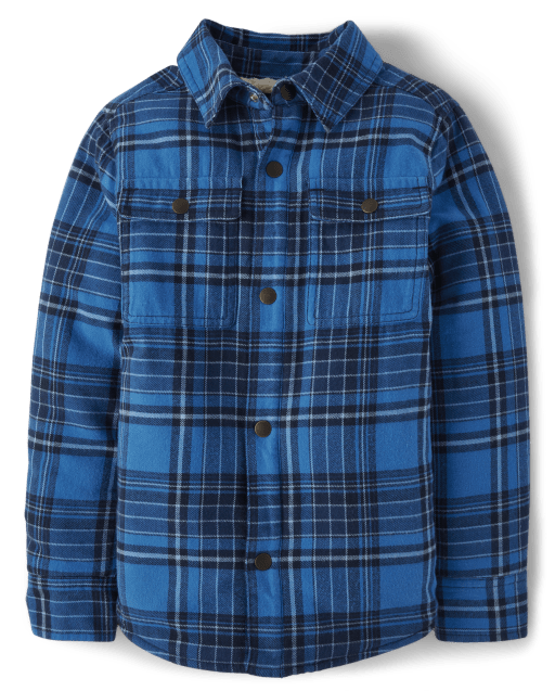 boys sherpa lined flannel