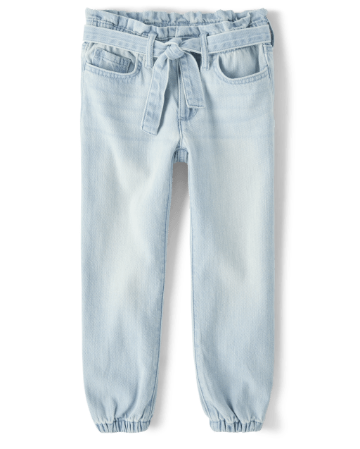 Girls Belted Jogger Jeans The Children's Place BRAMBLE WASH