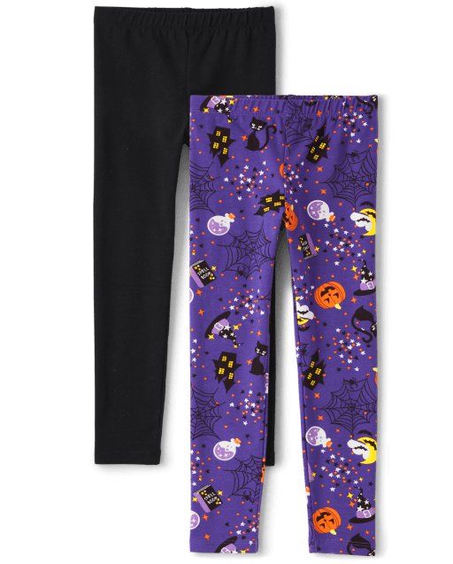 Kids Girls Leggings Halloween Stretchy Ankle Length Printing Tights Pants  Trousers 4-9 Years