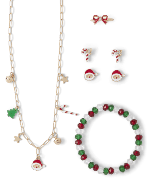 Girls Christmas Santa 4-Piece Jewelry Set